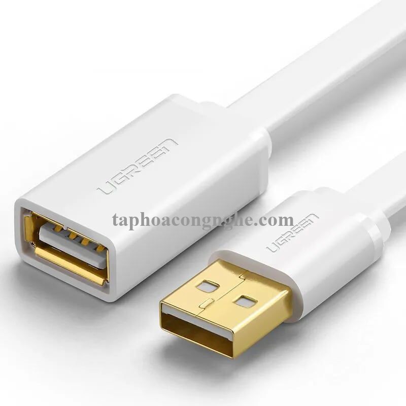 Ugreen 40333 3M màu Trắng Cáp tín hiệu nối dài USB 2.0 lõi thuần đồng dáng dẹt US103 30040333